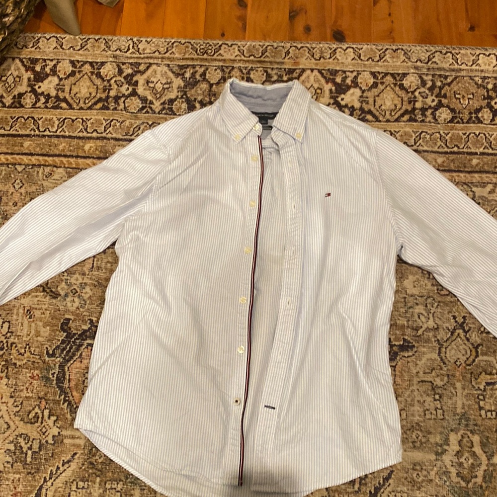 Tommy Hilfiger blue striped button down